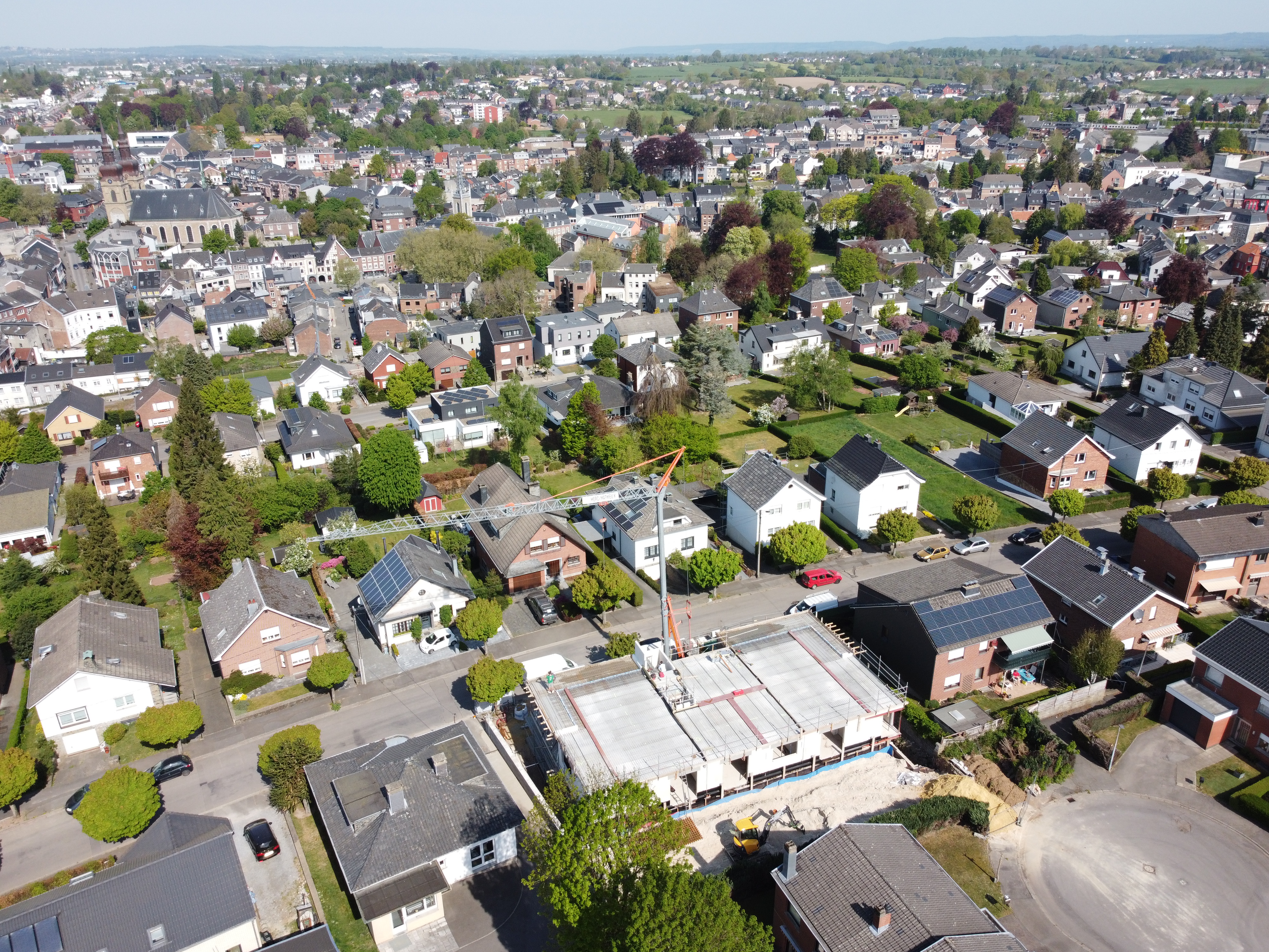The Obib House Eupen - Ansicht der Baustelle von hinten links oben - Danphil-Construction Contractor
