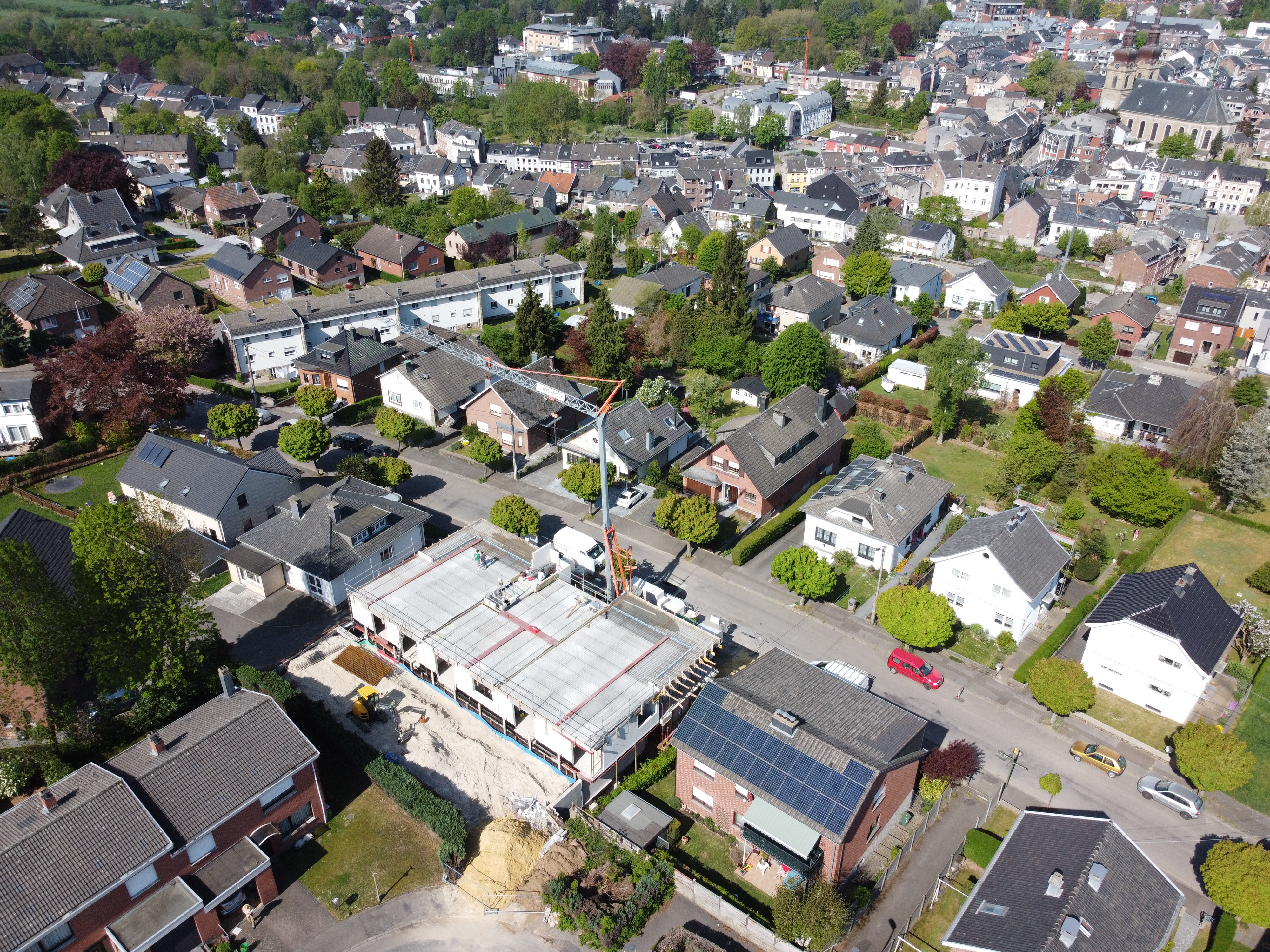 The Obib House Eupen - Ansicht der Baustelle von hinten rechts oben- Danphil-Construction Contractor